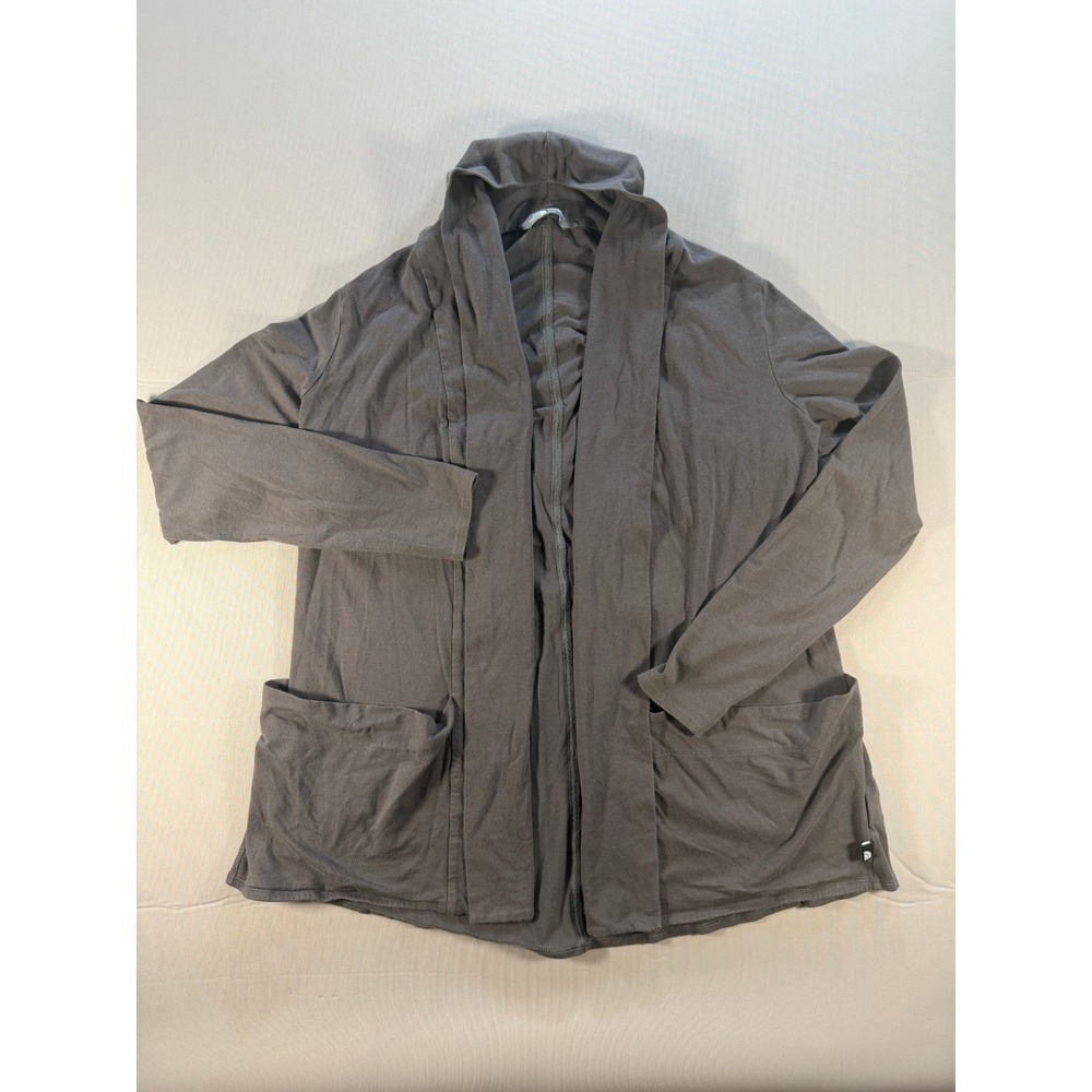 The North Face Womens Gray Hooded Open Front Cardigan Cotton Modal Blend Size M